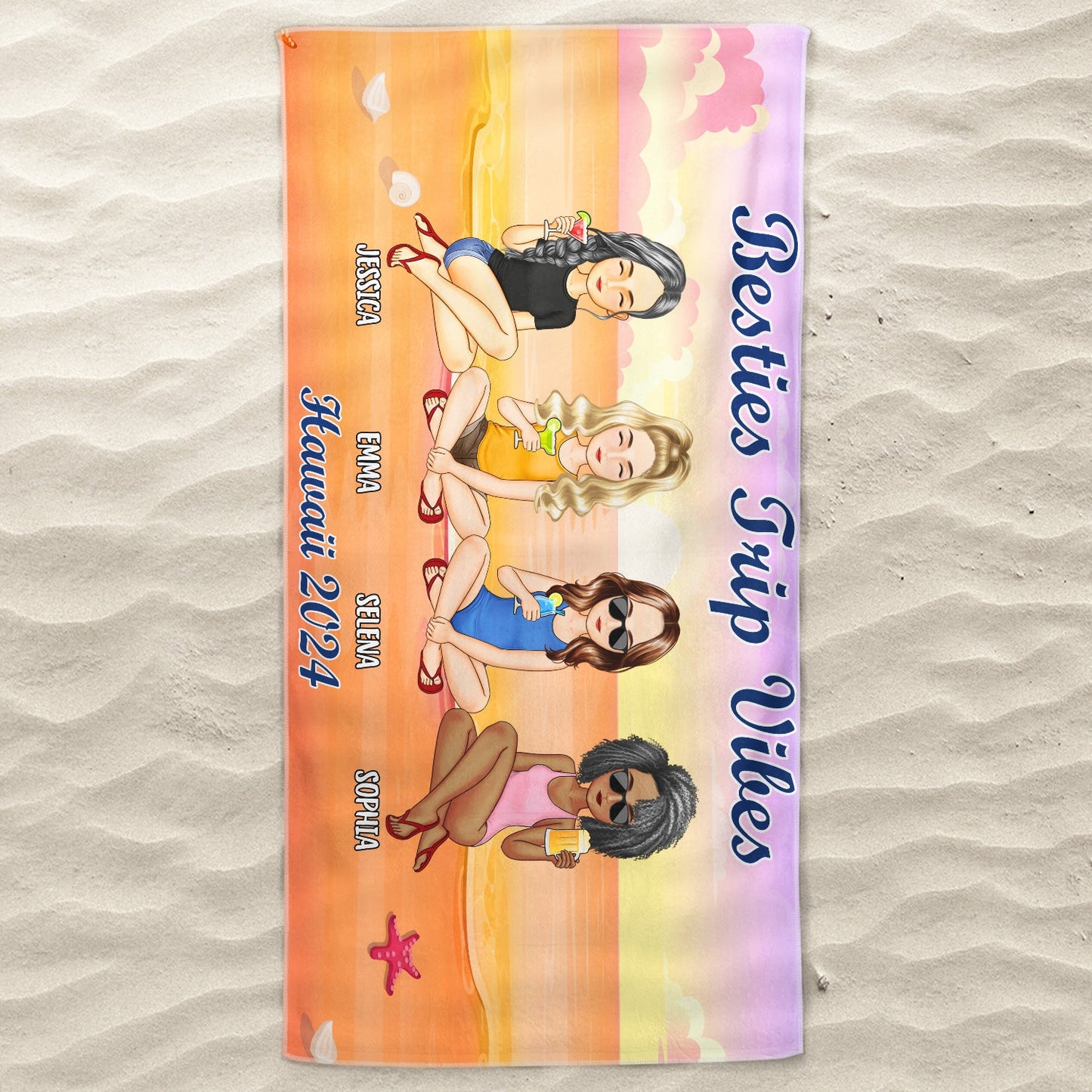 Unique Personalized Family Beach Towel - Your Custom Vacation Trip Keepsake