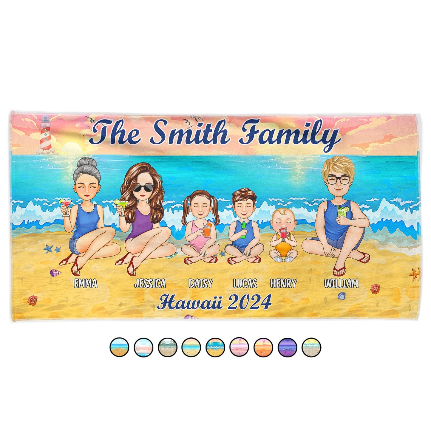 Unique Personalized Family Beach Towel - Your Custom Vacation Trip Keepsake