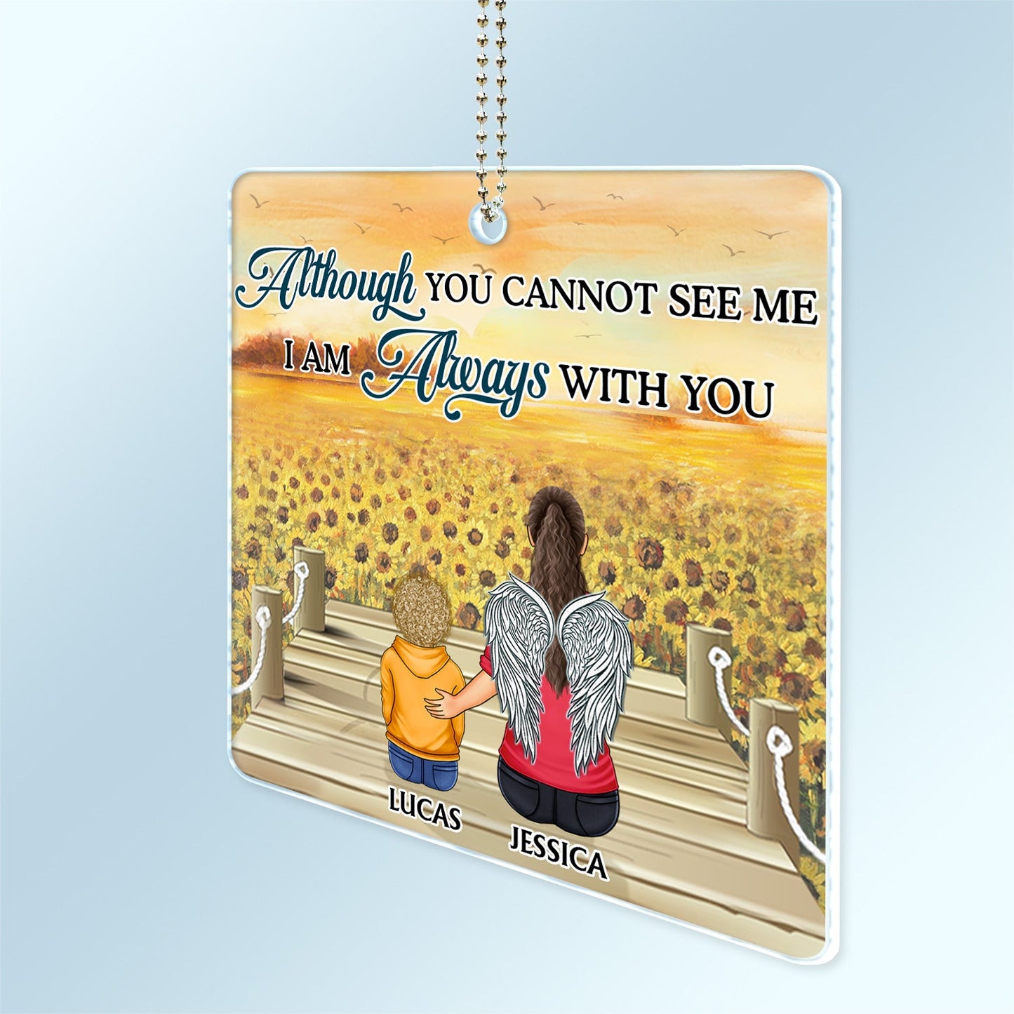Personalized Memorial For Loved One Car Hanger: 'I Will Carry You Until I See You Again'