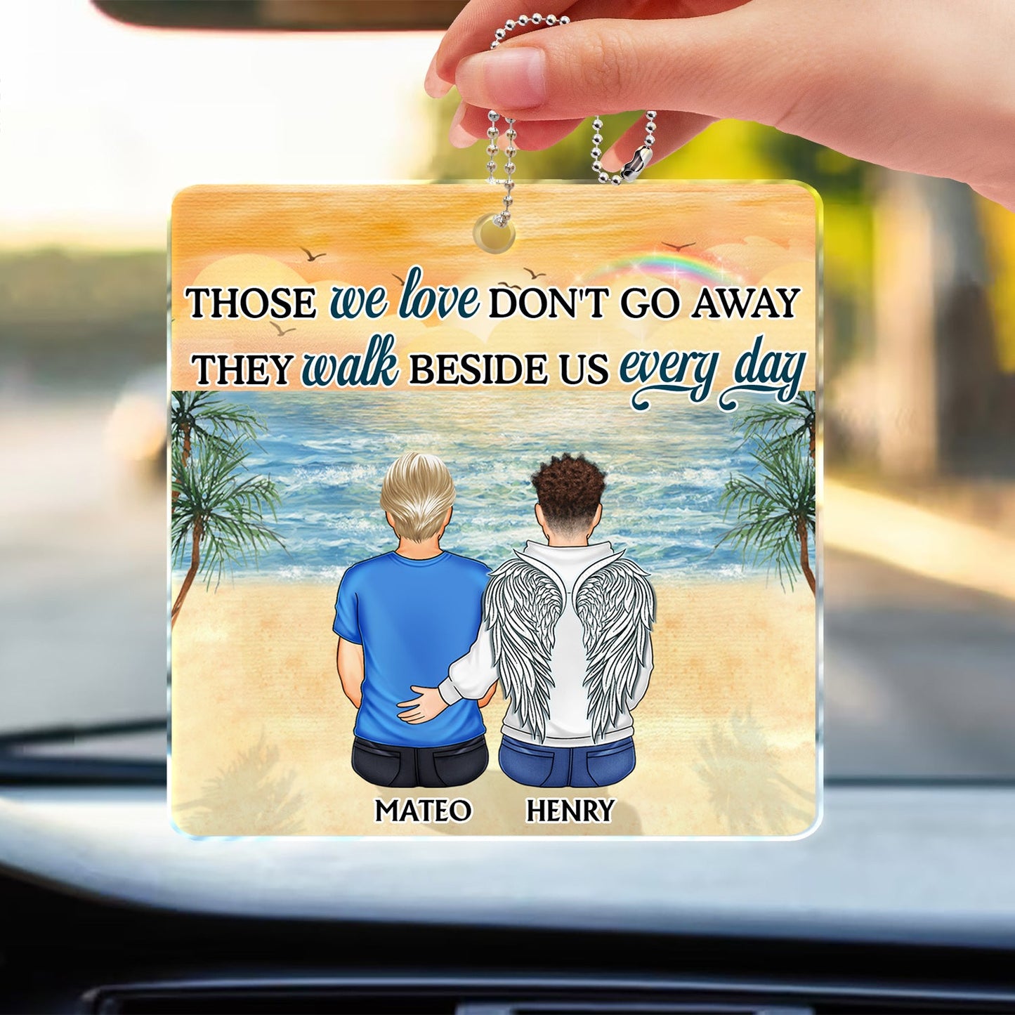 Personalized Memorial For Loved One Car Hanger: 'I Will Carry You Until I See You Again'