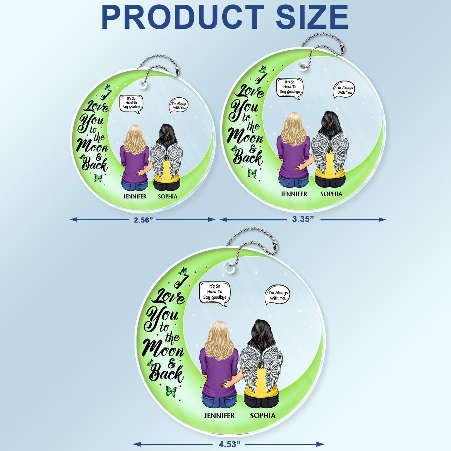 Personalized 'I Miss You' Memorial For Loved One Car Hanger - Moon & Back Keepsake