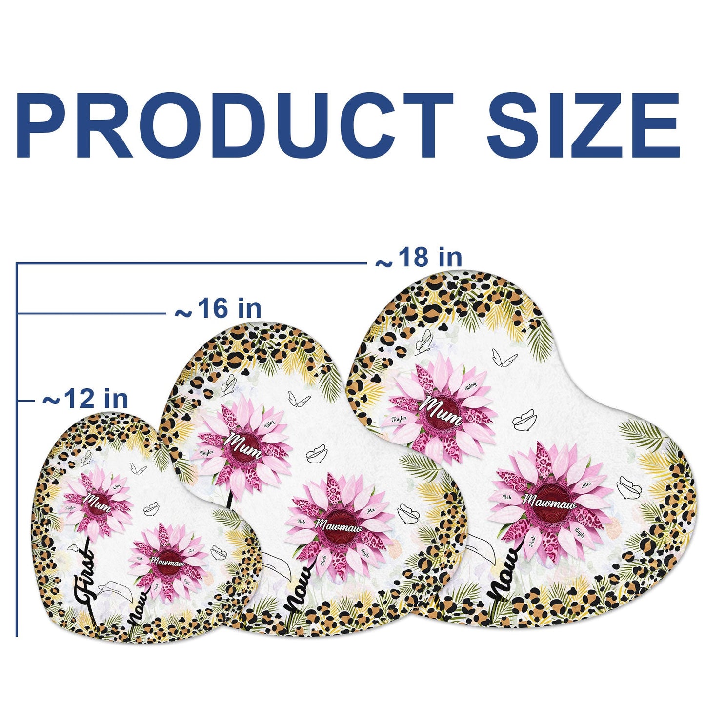 Heartfelt Personalized 'First Mom Now Grandma' Sunflower Pillow Gift