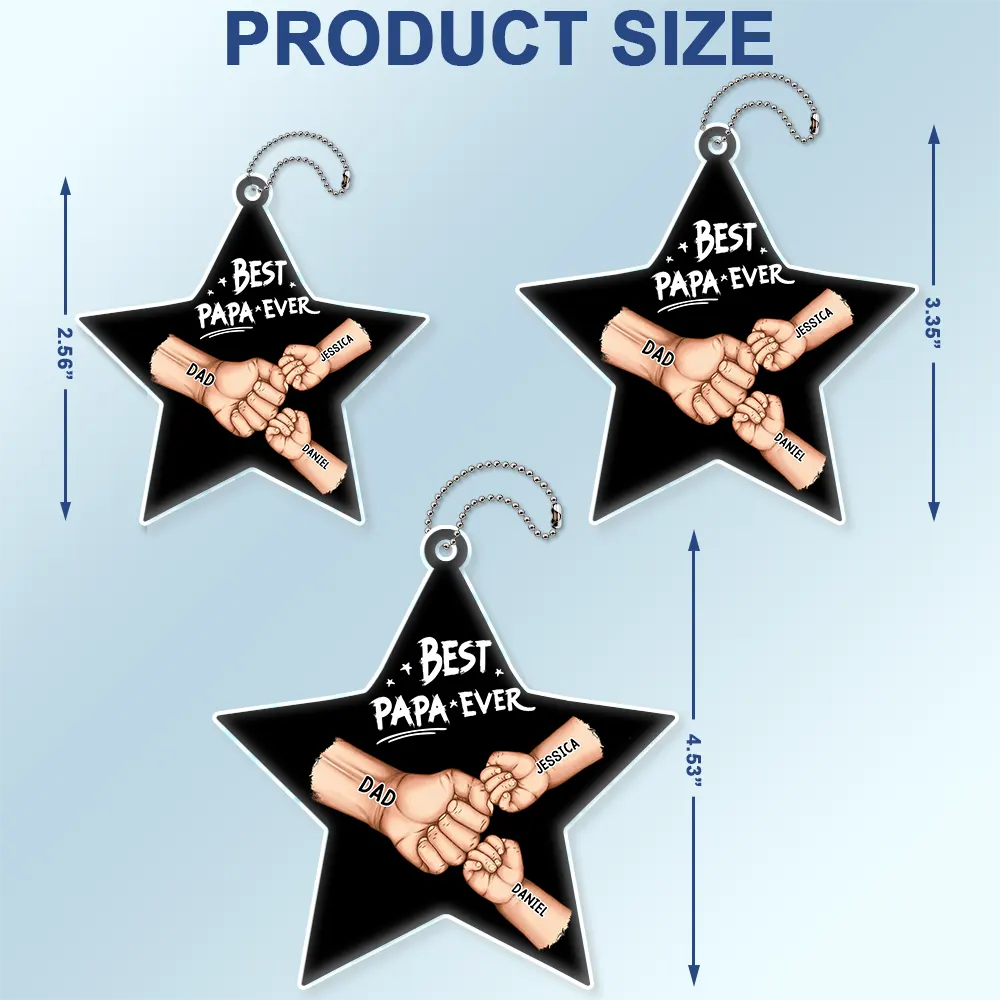 Personalized 'Best Dad Ever' Fist Bump Car Hanger for Dad & Grandpa