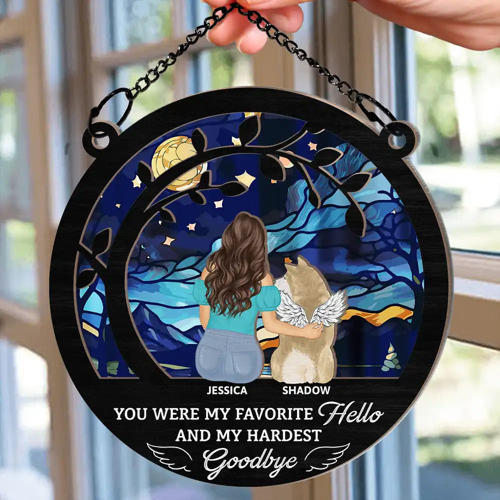 Your Memories Are The Light": Personalized Pet Memorial For Loved One Suncatcher Ornament