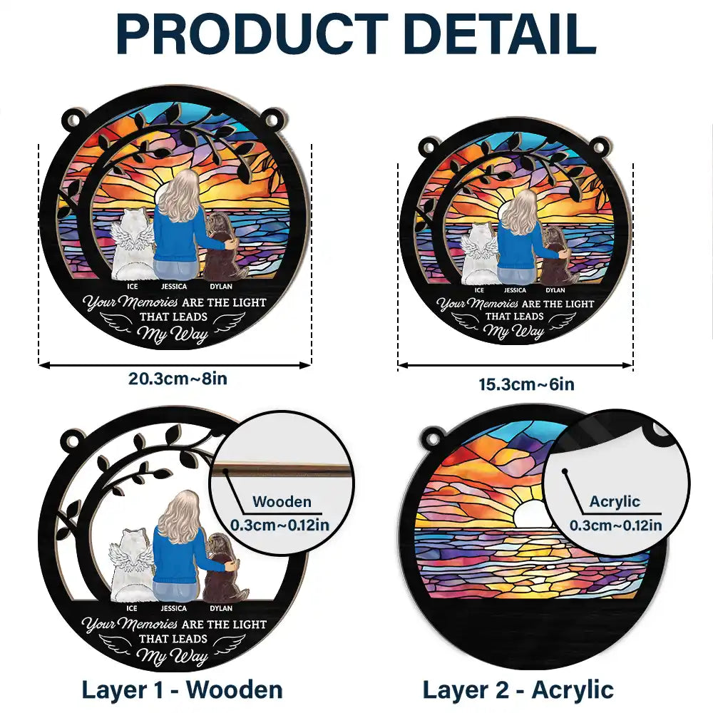 Your Memories Are The Light": Personalized Pet Memorial For Loved One Suncatcher Ornament