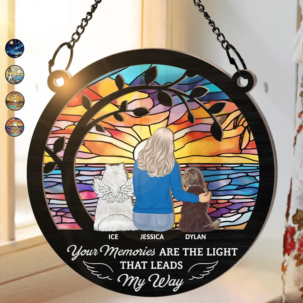 Your Memories Are The Light": Personalized Pet Memorial For Loved One Suncatcher Ornament