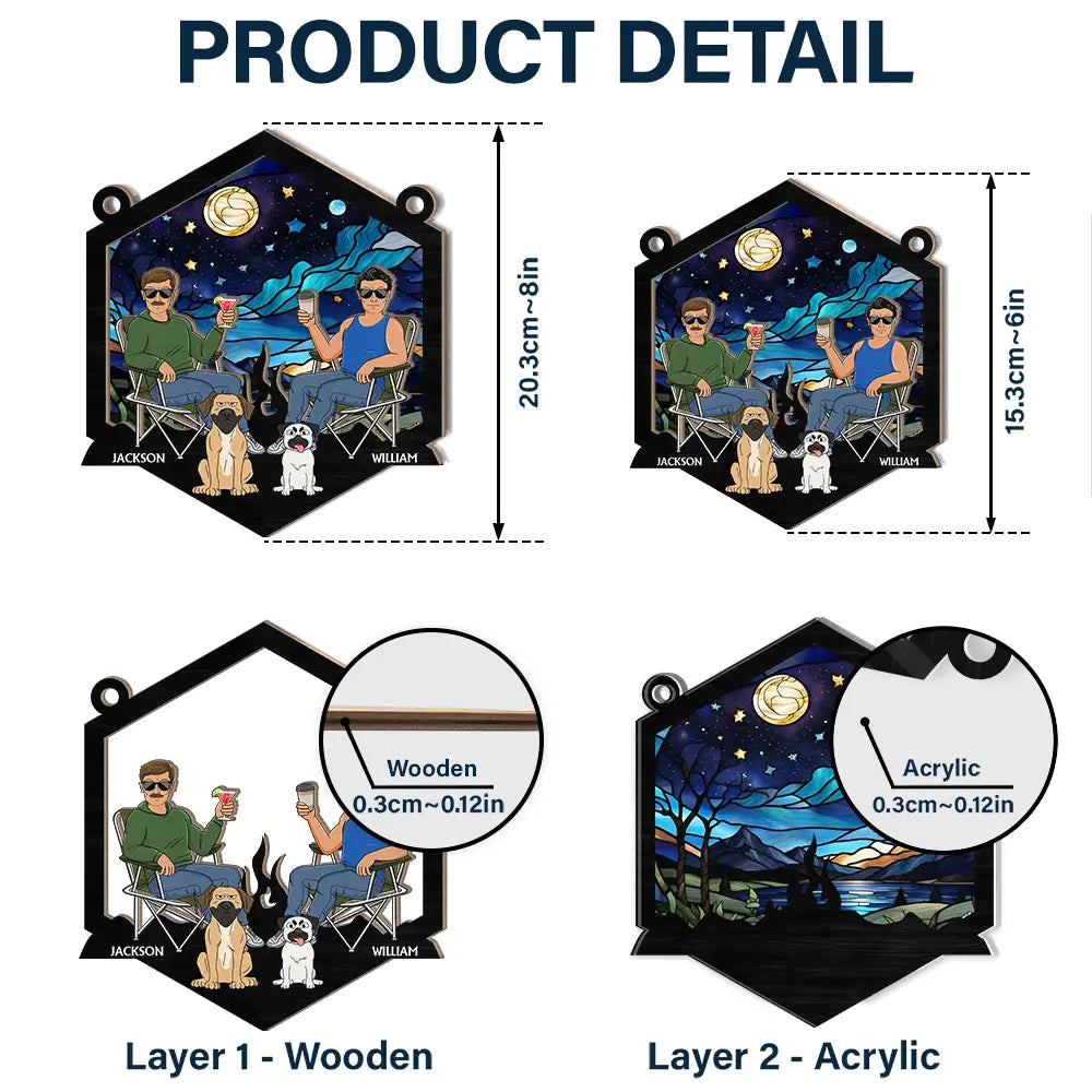 Personalized 'Husband & Wife Camping Partners For Life' Suncatcher