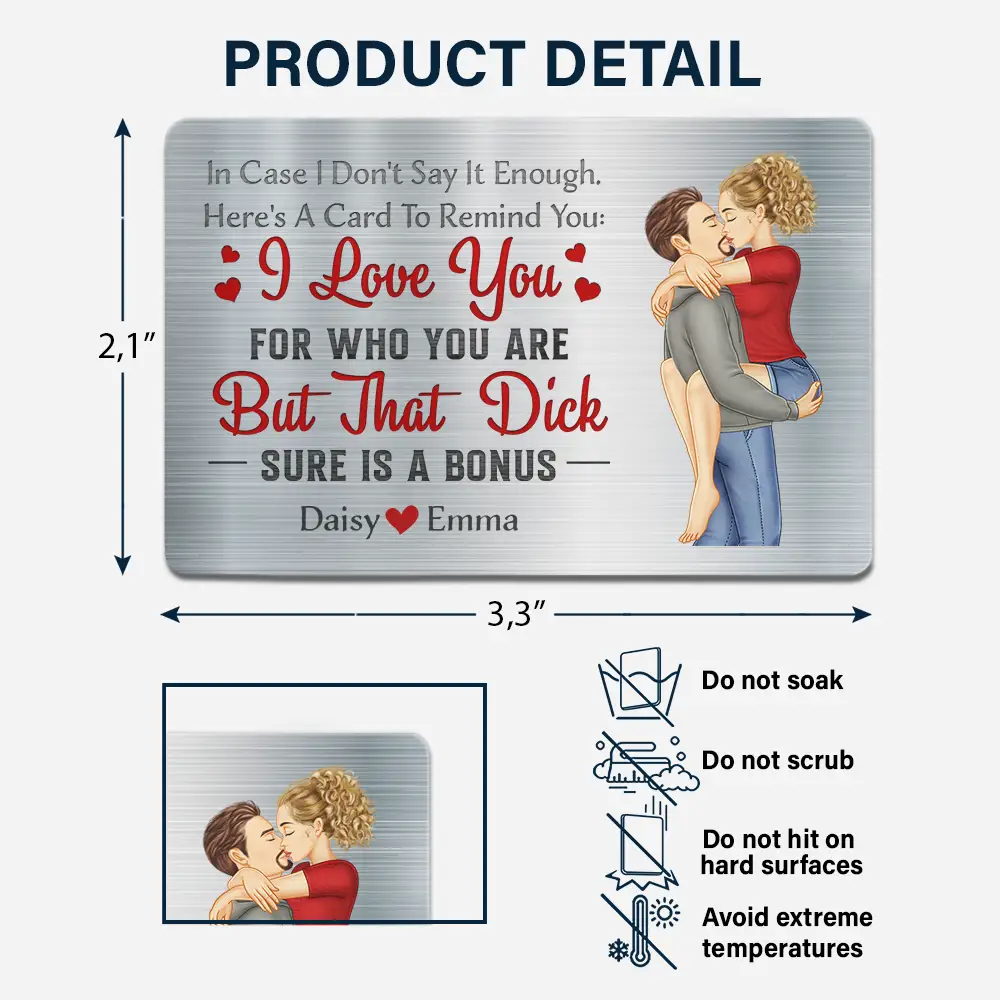 Personalized Humorous 'Love You For Who You Are' Wallet Card for Couples