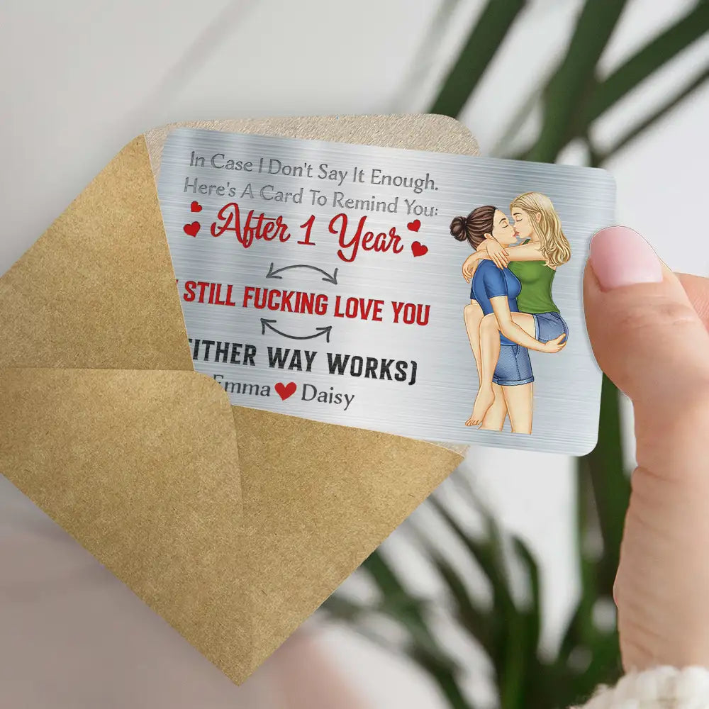 Personalized Humorous 'Love You For Who You Are' Wallet Card for Couples