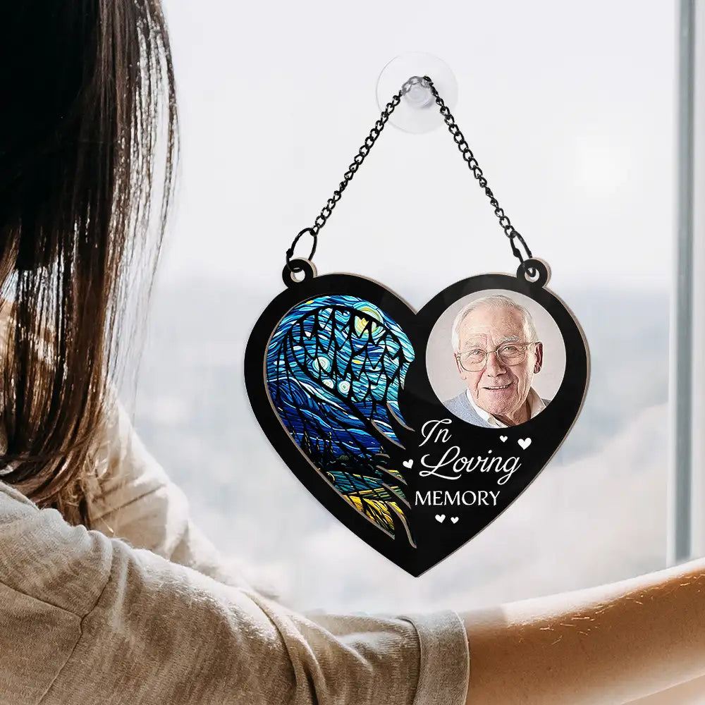 Personalized Photo Memorial For Loved One Suncatcher: 'In My Heart Always Stay'