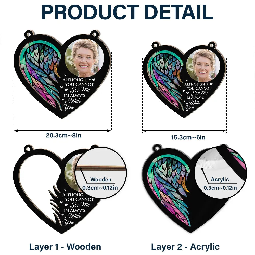 Personalized Photo Memorial For Loved One Suncatcher: 'In My Heart Always Stay'