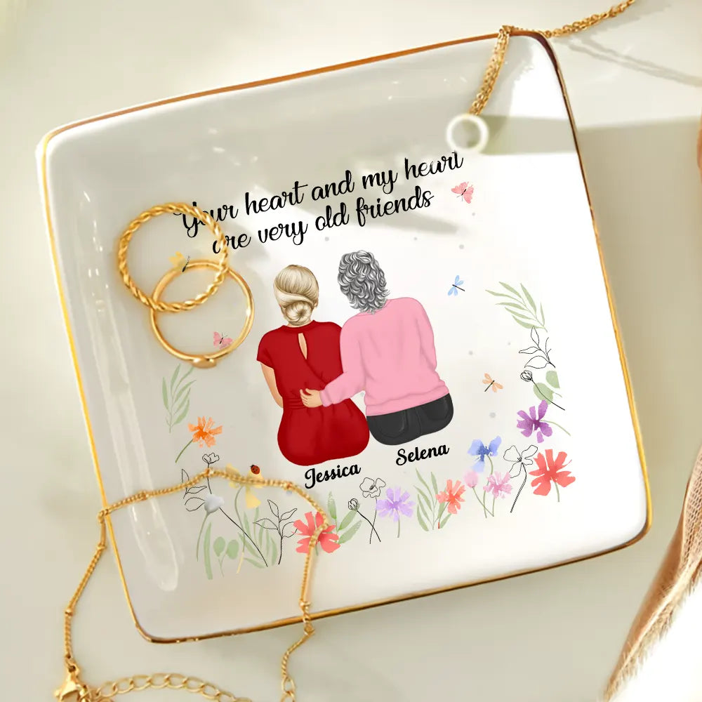 Gift For Bestie, Gift For Sisters, Gifts For Colleagues - Your Heart And My Heart Are Very Old Friends Friendship - Personalized Ring Dish