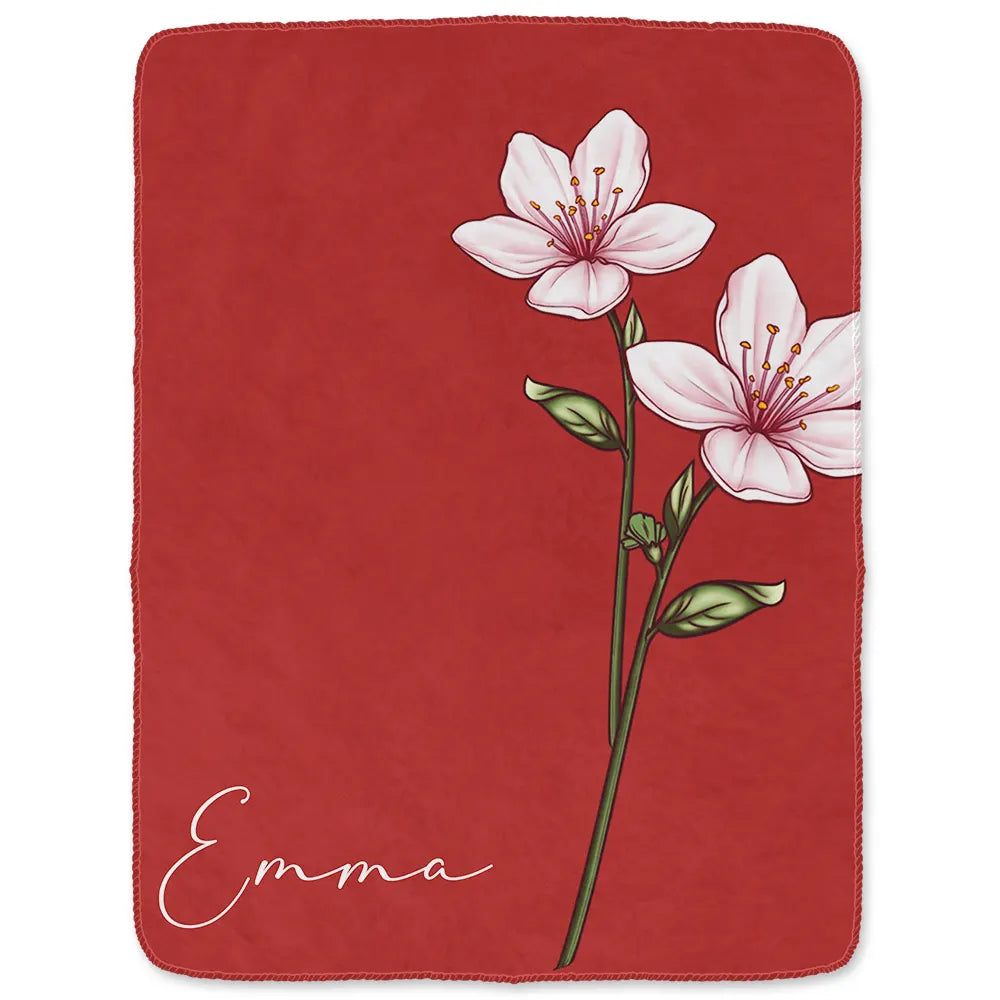 Gift For Mother, Gift For Grandma, Gift For Women, Gift For Yourself, Gift For Wife - Birth Month Flowers Bloom Where You're Planted - Personalized Fleece Blanket, Sherpa Blanket