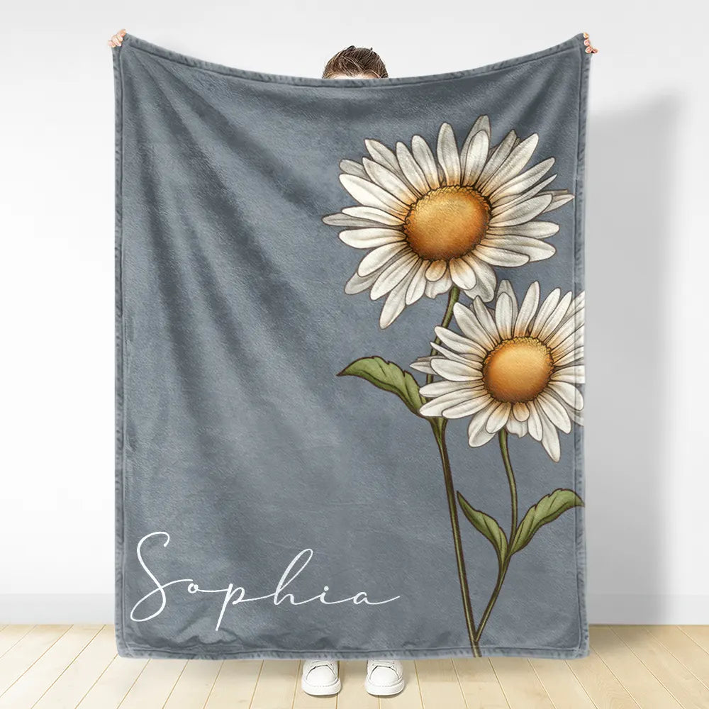 Gift For Mother, Gift For Grandma, Gift For Women, Gift For Yourself, Gift For Wife - Birth Month Flowers Bloom Where You're Planted - Personalized Fleece Blanket, Sherpa Blanket