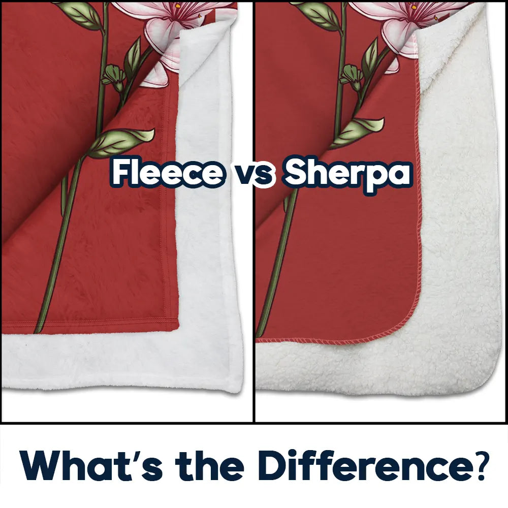 Gift For Mother, Gift For Grandma, Gift For Women, Gift For Yourself, Gift For Wife - Birth Month Flowers Bloom Where You're Planted - Personalized Fleece Blanket, Sherpa Blanket