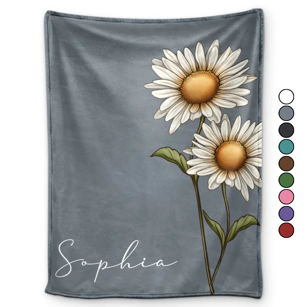 Gift For Mother, Gift For Grandma, Gift For Women, Gift For Yourself, Gift For Wife - Birth Month Flowers Bloom Where You're Planted - Personalized Fleece Blanket, Sherpa Blanket