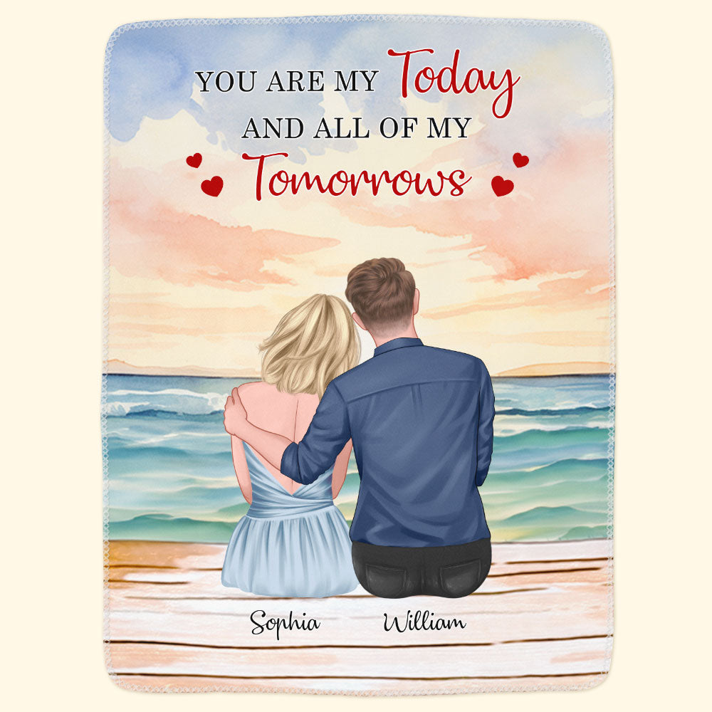 Heartfelt Personalized Blanket for Couples: "You Are My Today & All Of My Tomorrows"