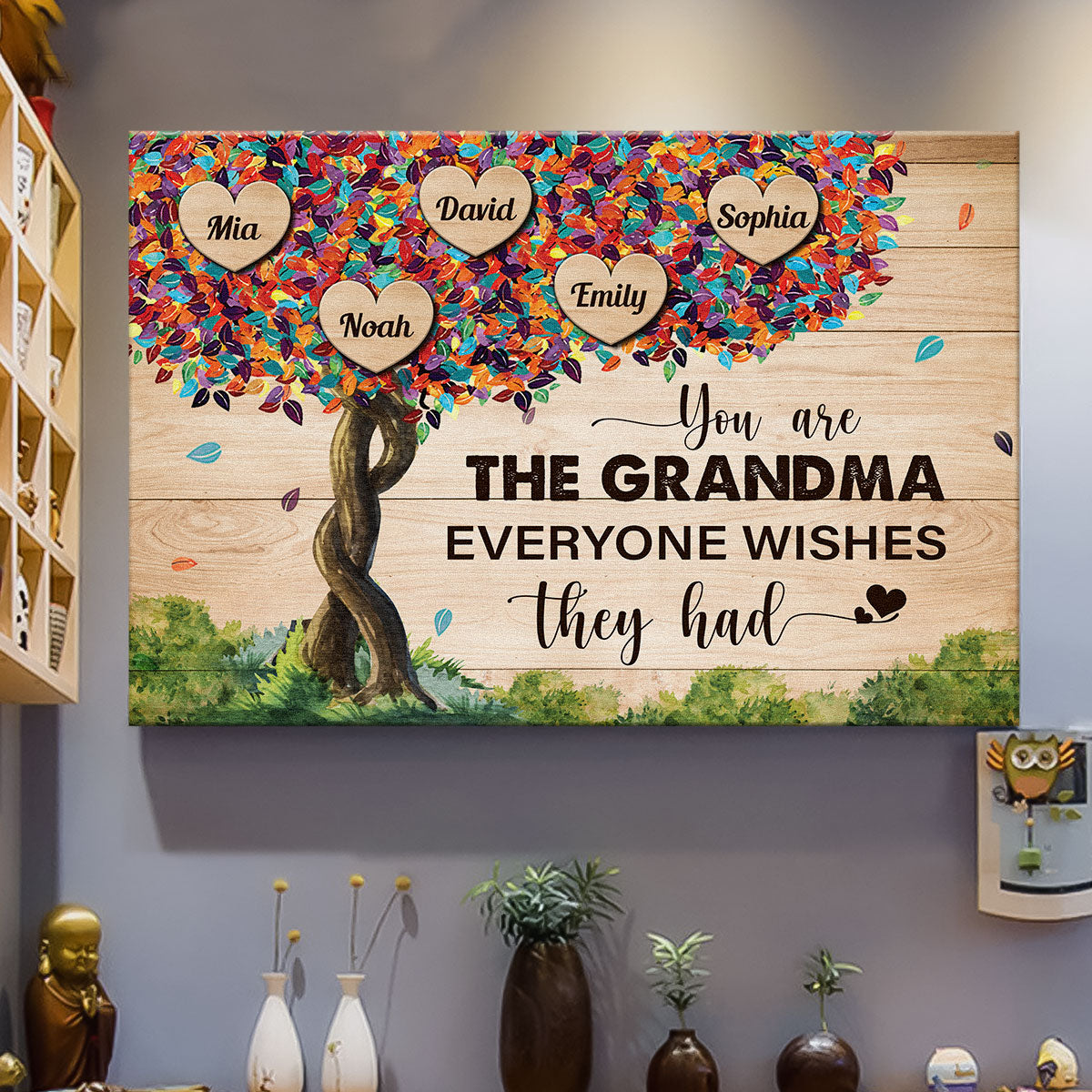 Personalized Family Tree Canvas for Grandma: 'Everyone Wishes They Had'