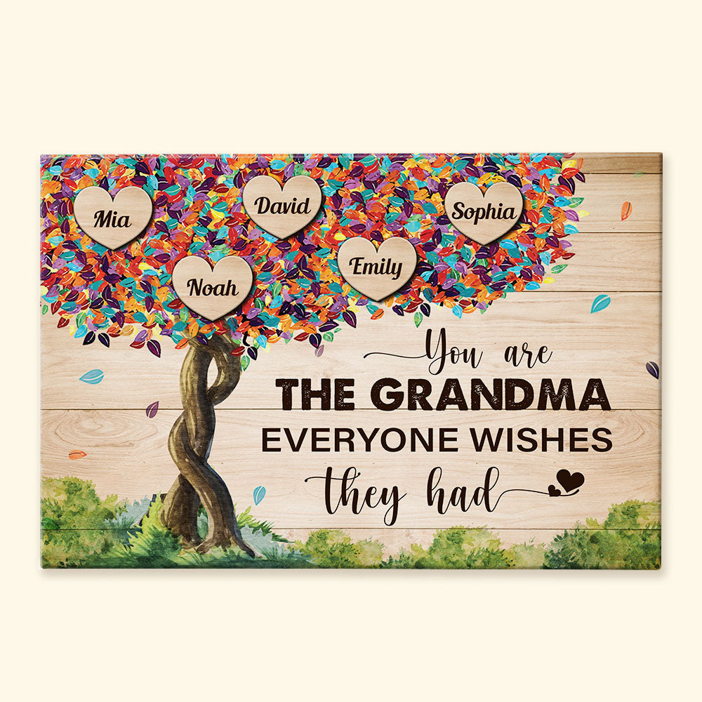 Personalized Family Tree Canvas for Grandma: 'Everyone Wishes They Had'