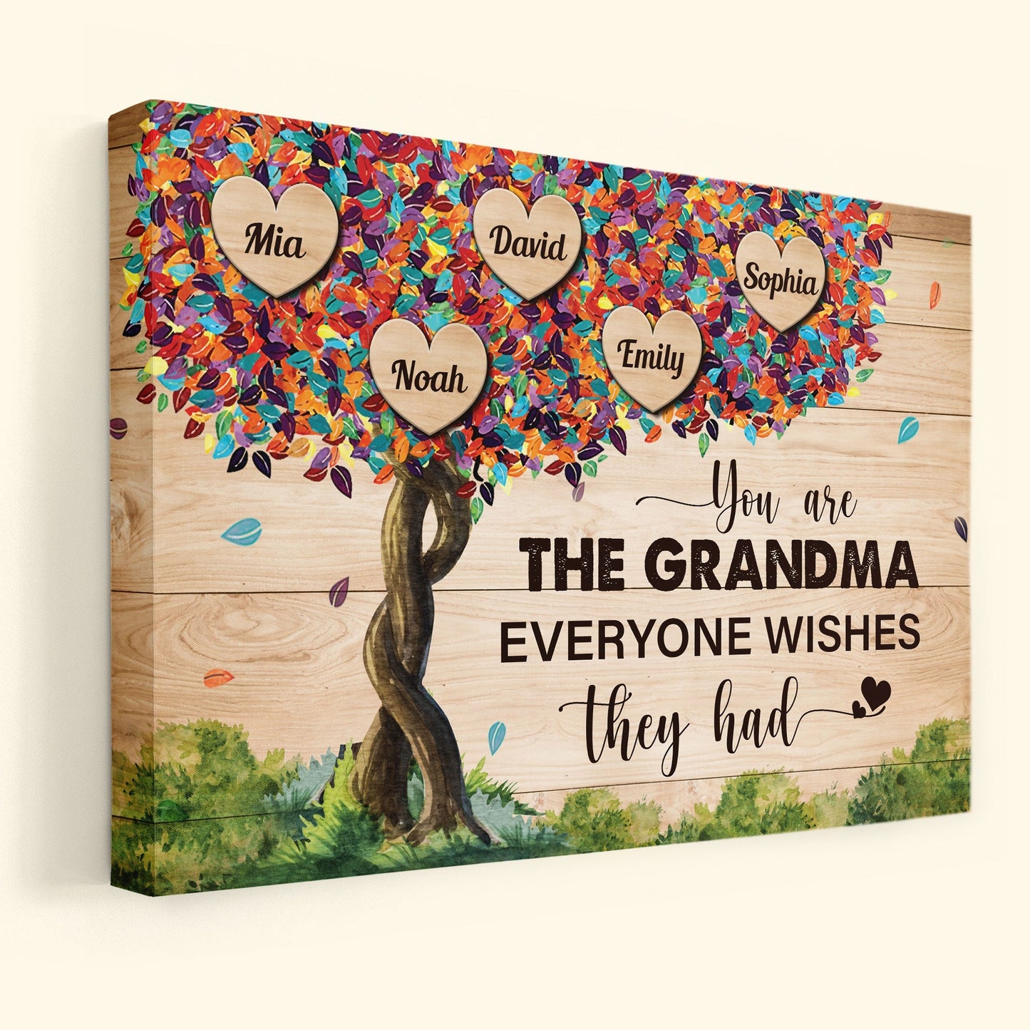 Personalized Family Tree Canvas for Grandma: 'Everyone Wishes They Had'