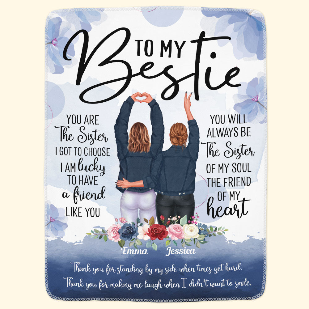Personalized 'To My Bestie' Blanket - 'The Sister I Chose' Custom Gift