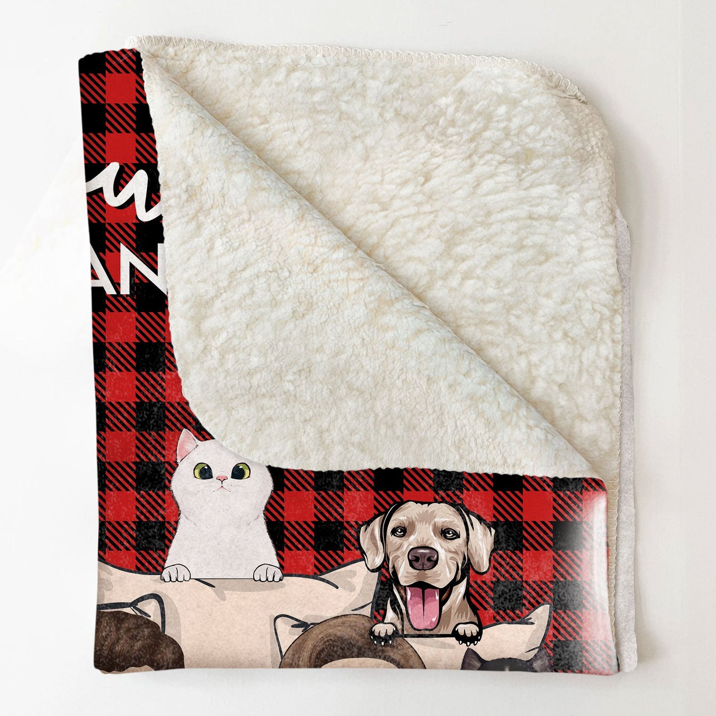 Custom 'You & Me And The Fur Babies' Pet Blanket - Personalized Gift for Couples