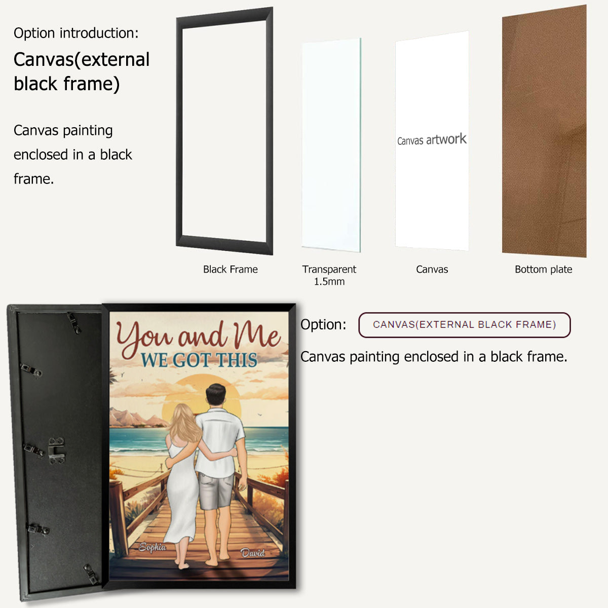 Personalized "You & Me We Got This" Canvas for Couples | Custom Wall Art Gift