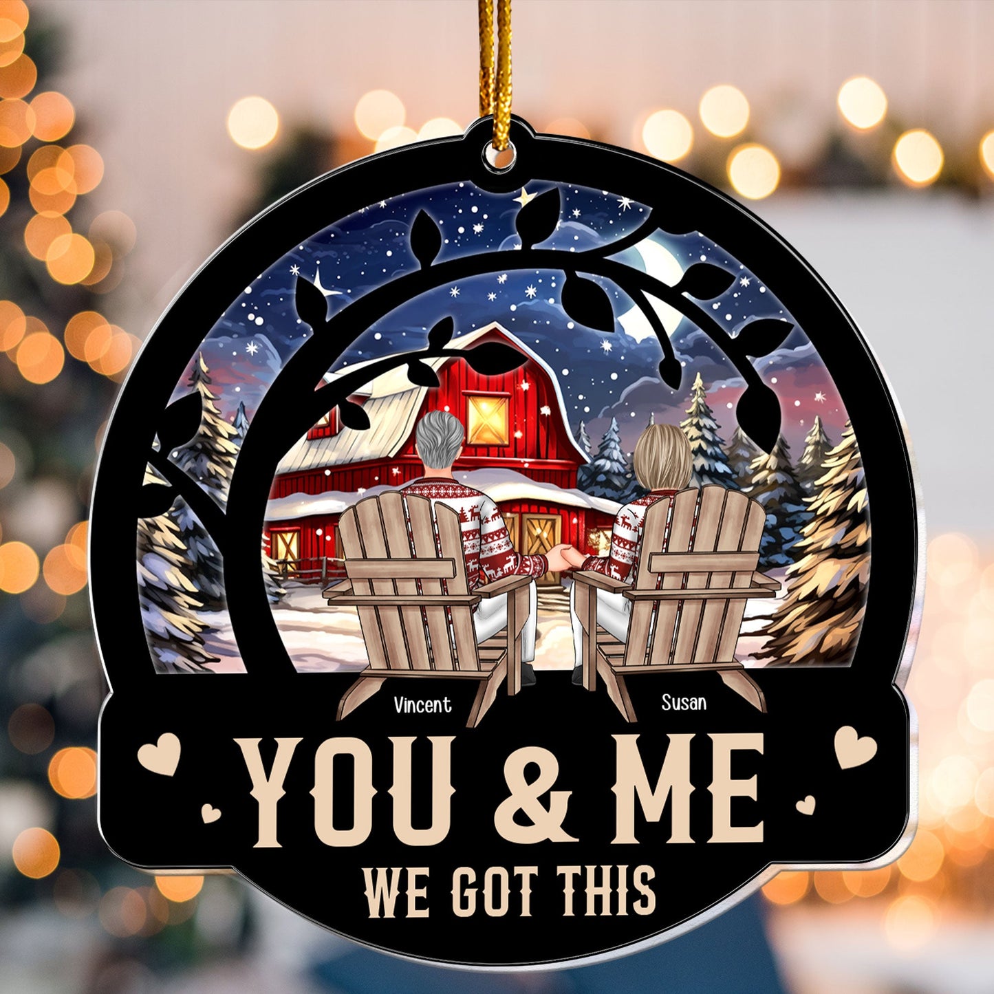 Personalized 'You & Me We Got This' Couple Christmas Acrylic Ornament