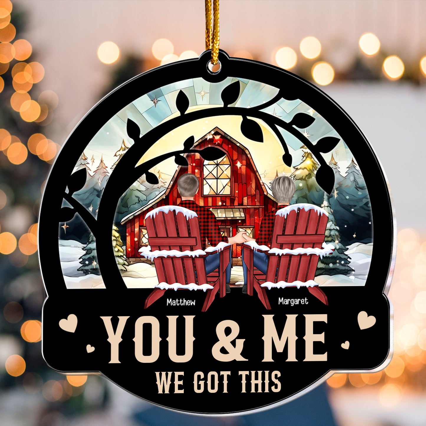 Personalized 'You & Me We Got This' Couple Christmas Acrylic Ornament