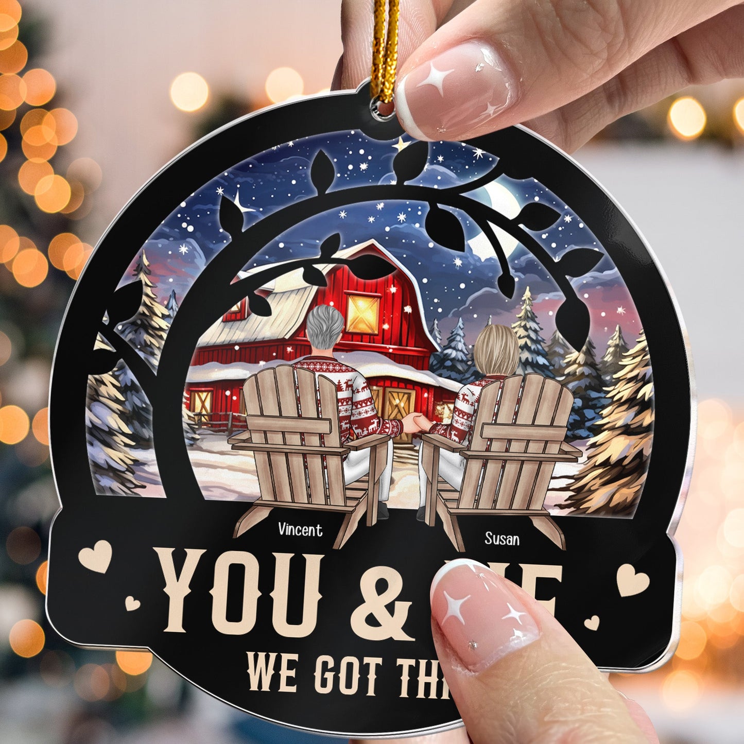 Personalized 'You & Me We Got This' Couple Christmas Acrylic Ornament