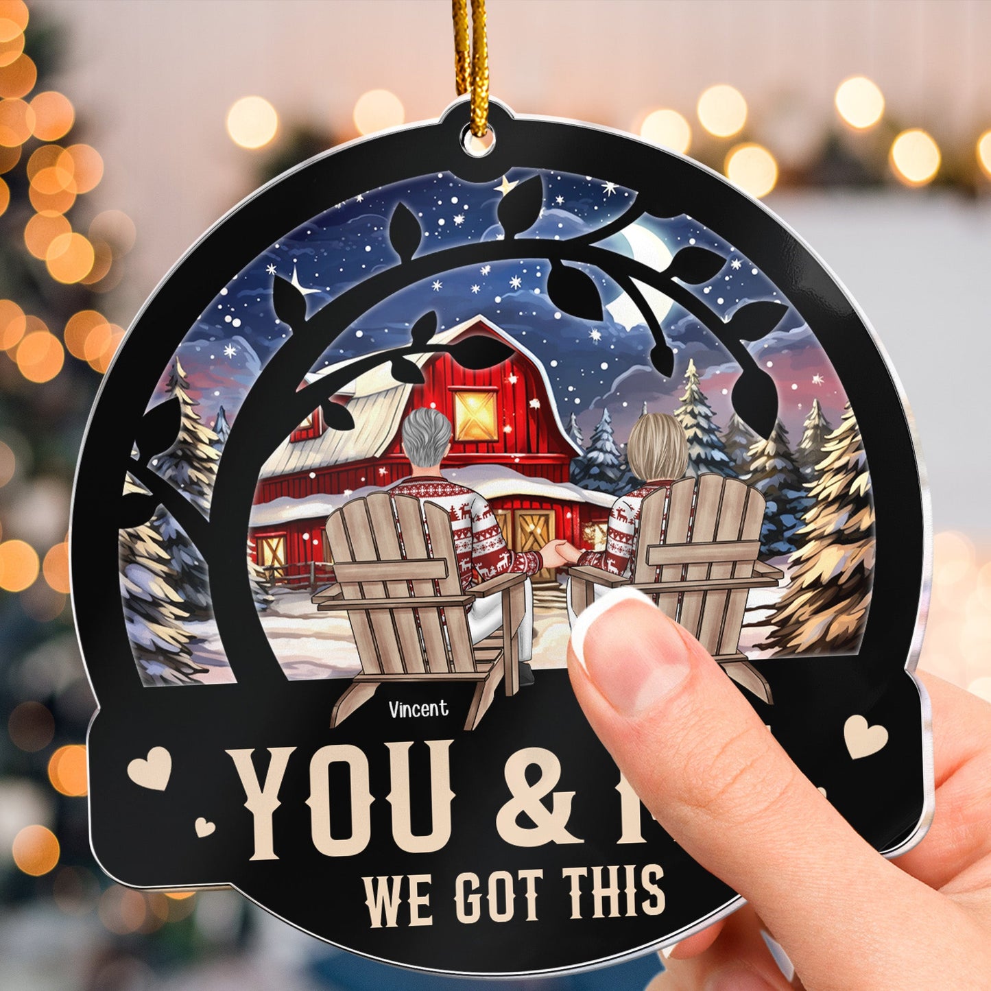 Personalized 'You & Me We Got This' Couple Christmas Acrylic Ornament