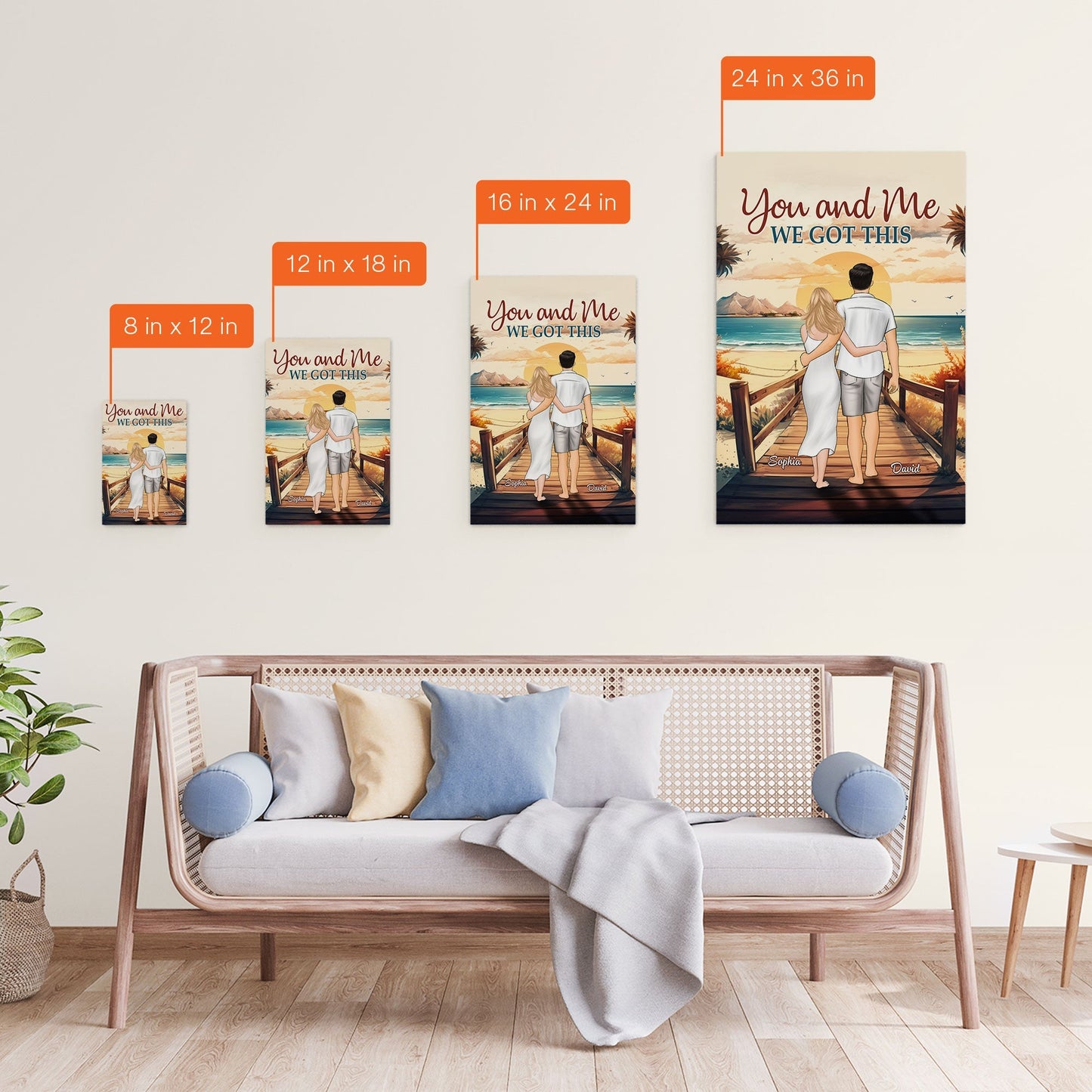 Personalized "You & Me We Got This" Canvas for Couples | Custom Wall Art Gift