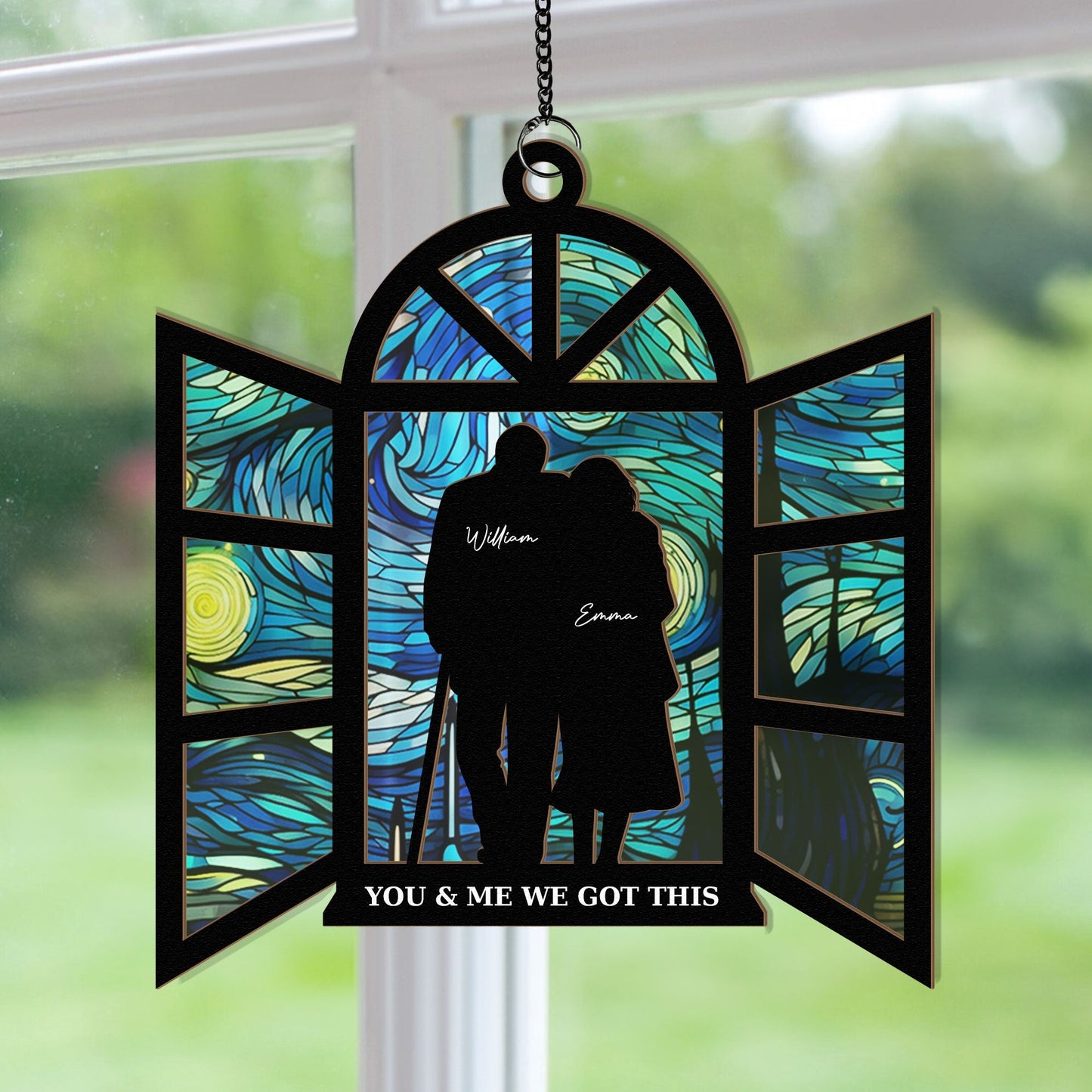 Personalized "You & Me We Got This" Couple Anniversary Suncatcher Ornament