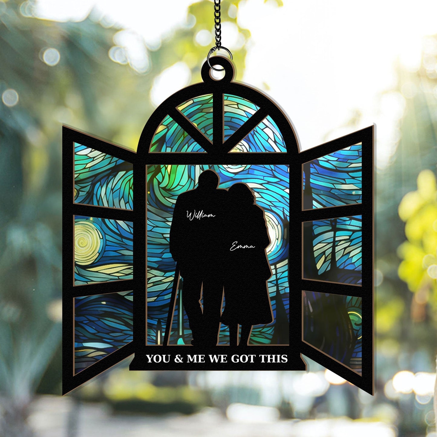 Personalized "You & Me We Got This" Couple Anniversary Suncatcher Ornament
