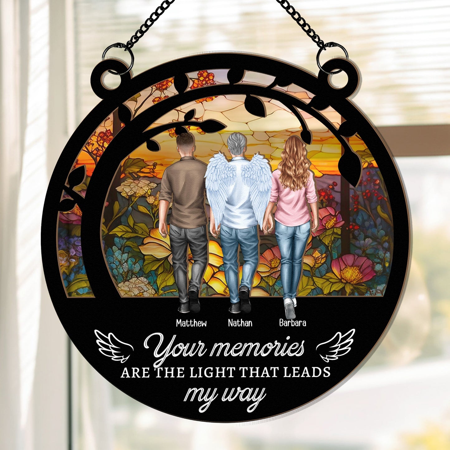 Heartfelt Personalized Memorial For Loved One Suncatcher: Your Memories Lead My Way