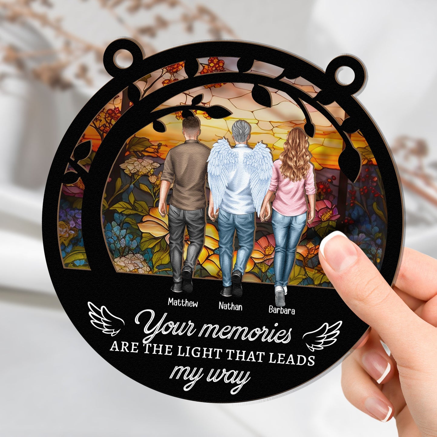 Heartfelt Personalized Memorial For Loved One Suncatcher: Your Memories Lead My Way