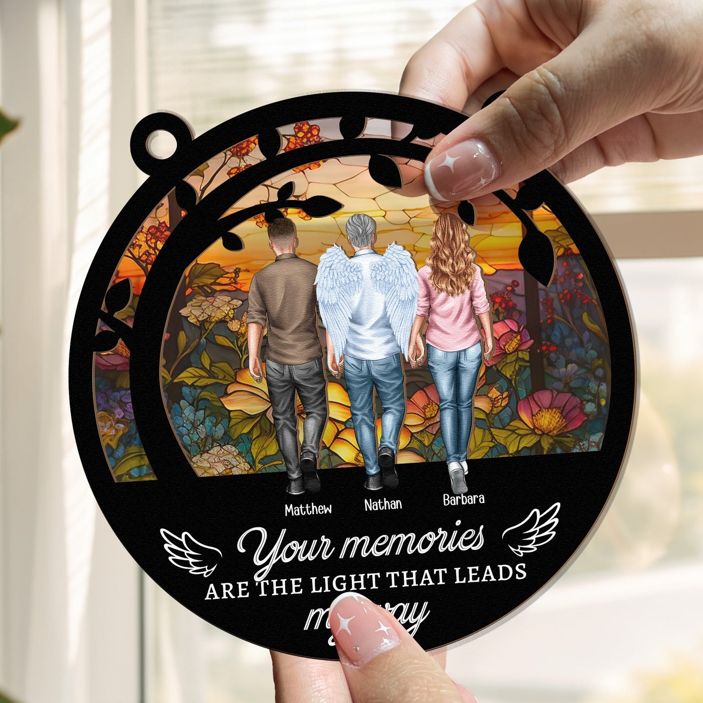 Heartfelt Personalized Memorial For Loved One Suncatcher: Your Memories Lead My Way