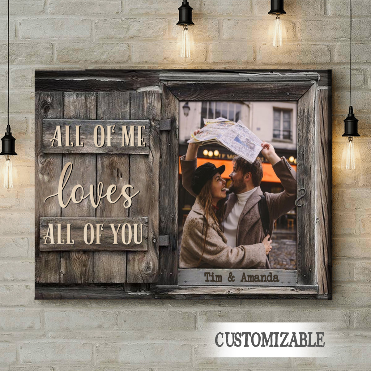 All Of Me Loves All Of You - Personalized Custom Photo Couple Canvas / Poster