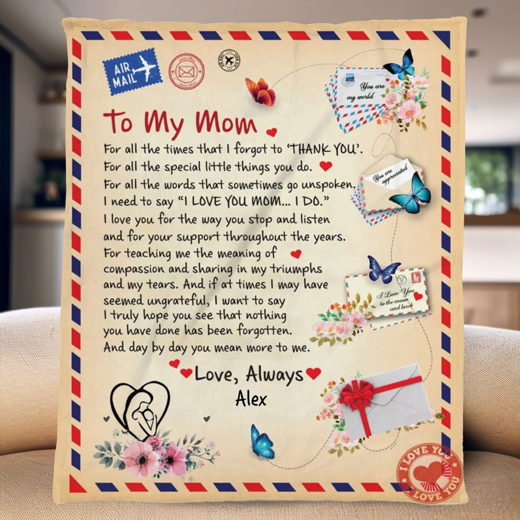 Personalized 'To My Mom' Blanket | Heartfelt Custom Gift for Mom
