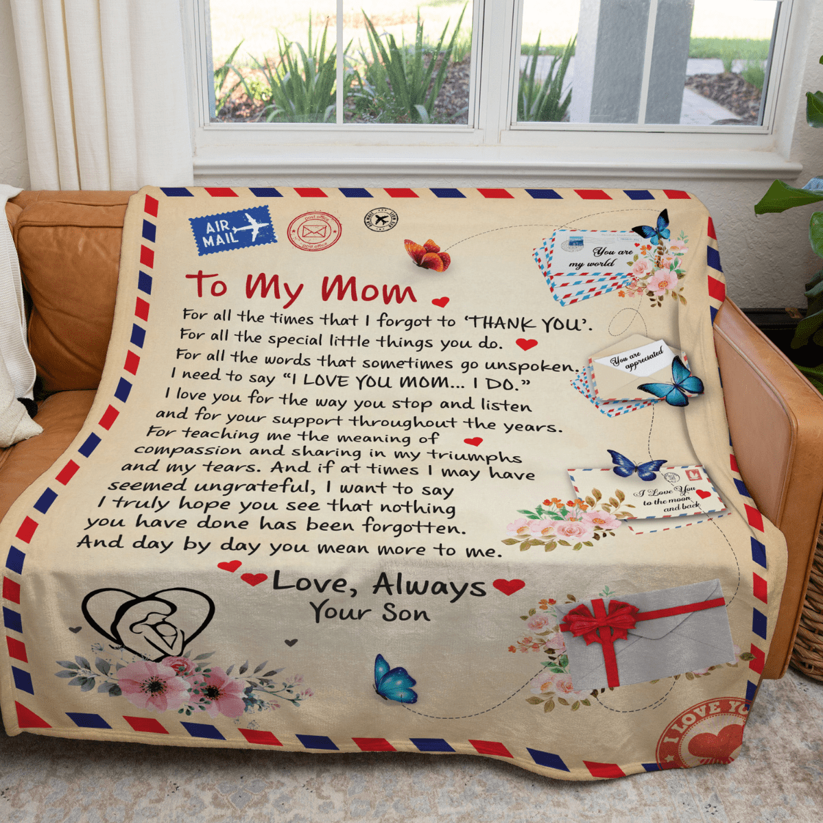 Personalized 'To My Mom' Blanket | Heartfelt Custom Gift for Mom