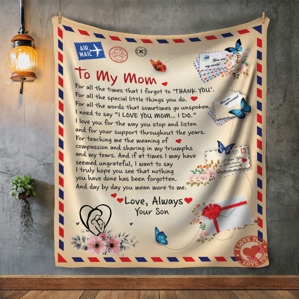 Personalized 'To My Mom' Blanket | Heartfelt Custom Gift for Mom