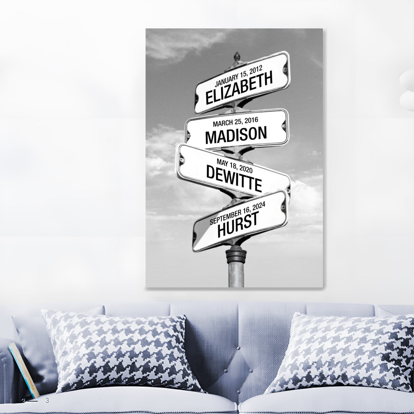 Personalized Canvas Wall Art"Date of birth of children" - Canvas / Poster for Families