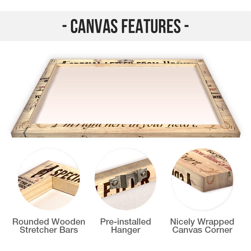 Personalized Memorial For Loved One Photo Canvas: "A Letter From Heaven" Comfort Gift