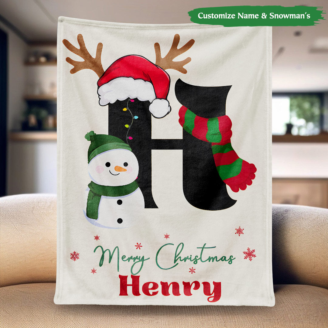 Merry Christmas - Personalized Holiday Blanket With Custom Name