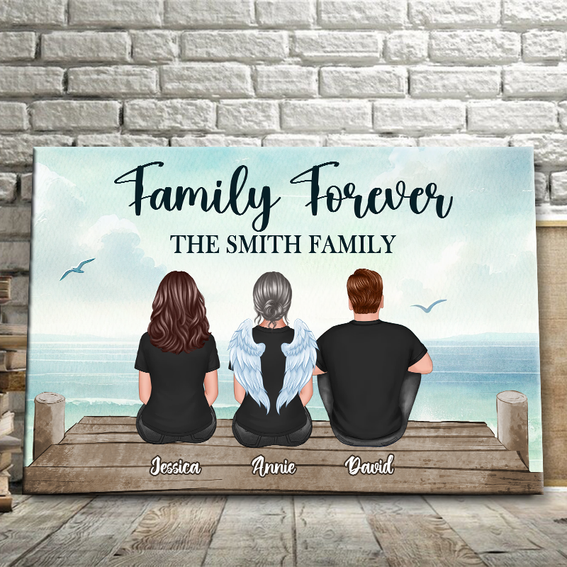 Custom 'Family Forever' Memorial For Loved One Canvas - Heartfelt Gift for Family