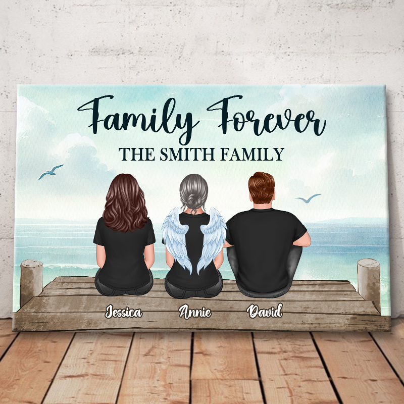 Custom 'Family Forever' Memorial For Loved One Canvas - Heartfelt Gift for Family