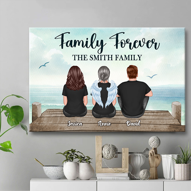 Custom 'Family Forever' Memorial For Loved One Canvas - Heartfelt Gift for Family