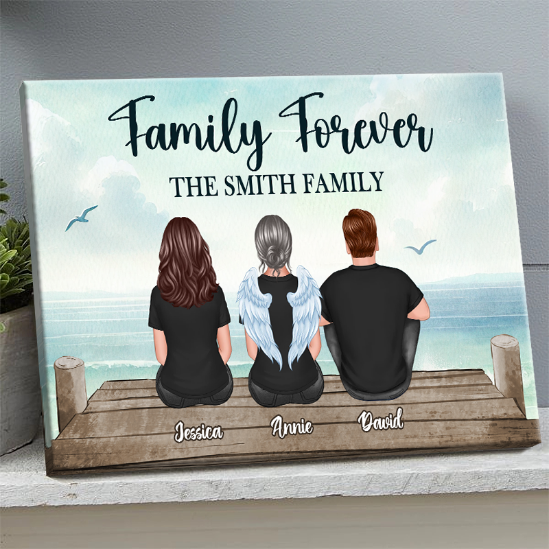 Custom 'Family Forever' Memorial For Loved One Canvas - Heartfelt Gift for Family