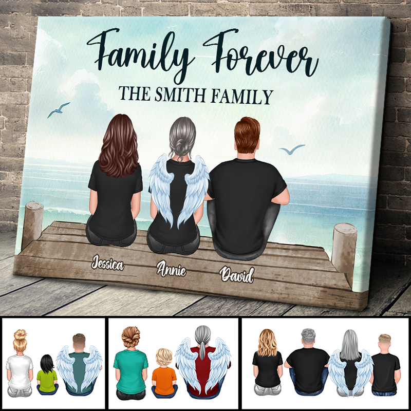 Custom 'Family Forever' Memorial For Loved One Canvas - Heartfelt Gift for Family