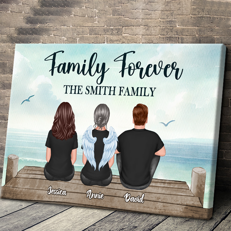 Custom 'Family Forever' Memorial For Loved One Canvas - Heartfelt Gift for Family